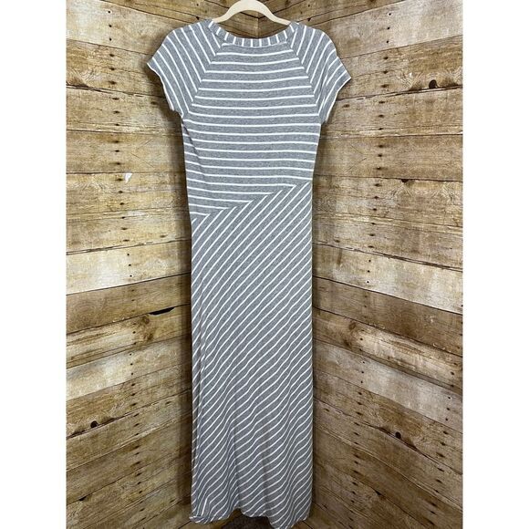 ATHLETA MAKAI ATHLEISURE CASUAL CLASSIC EVERYDAY WEAR STRETCH STRIPED MAXI DRESS - Picture 2 of 6